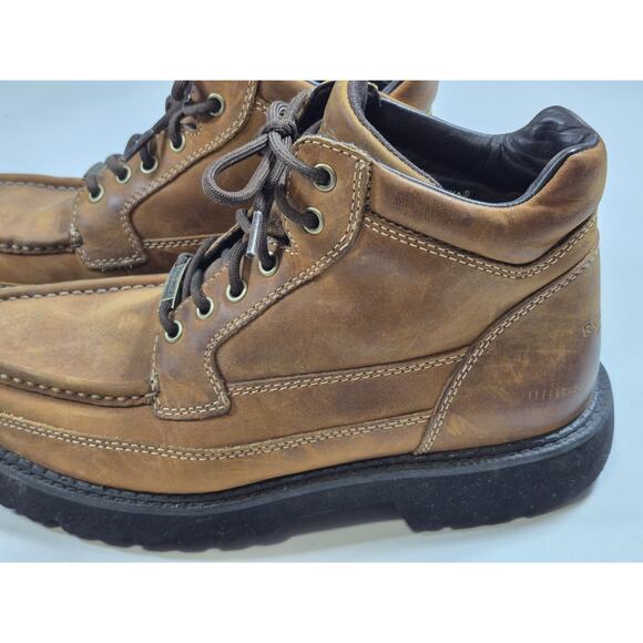 ROCKPORT XCS Men's 8.5 Brown Leather Waterproof Hiking Work Ankle Boots - Picture 3 of 9